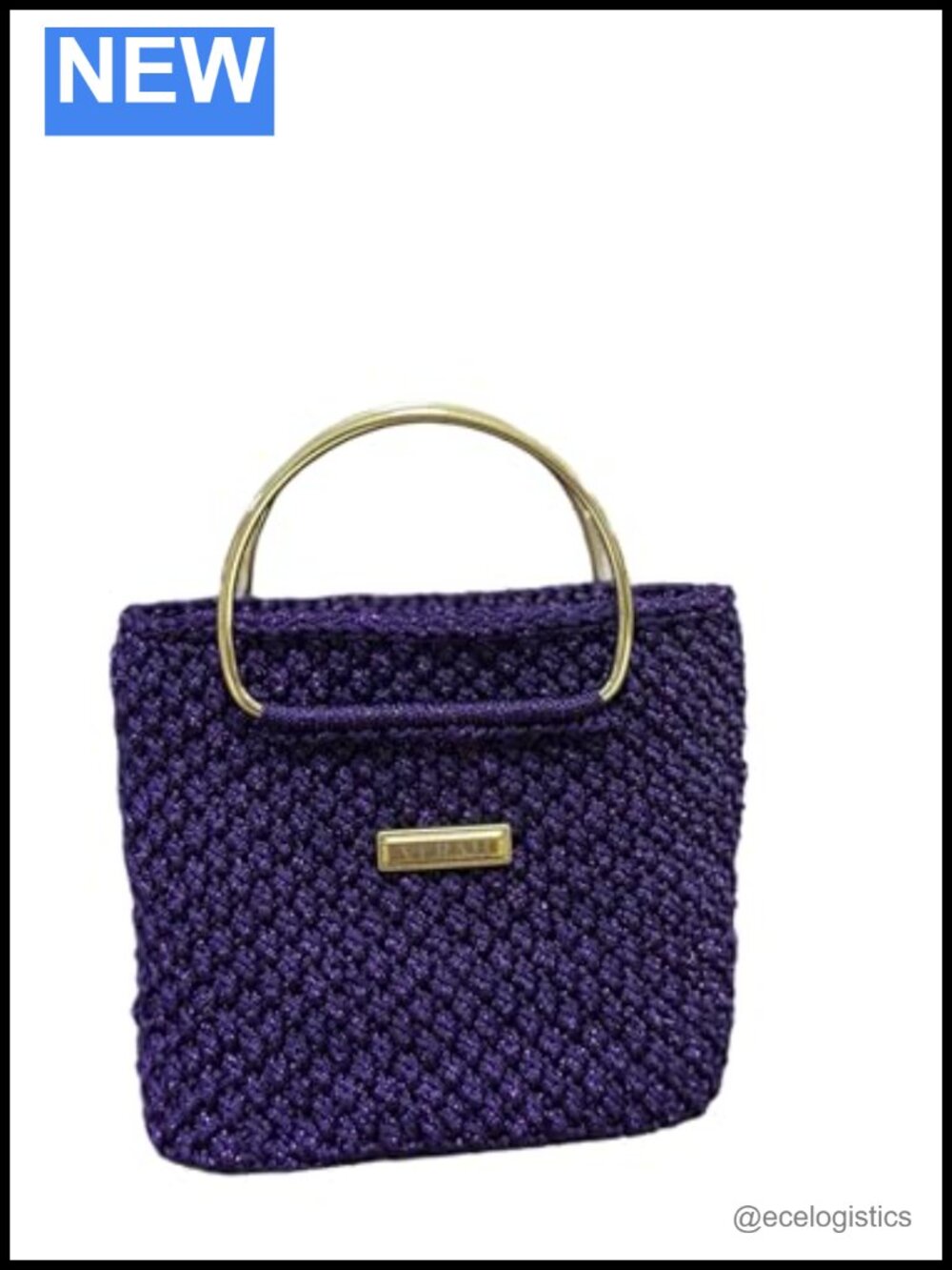 Handcrafted Woven Top Handle Mini Bag Metallic Evening Purse